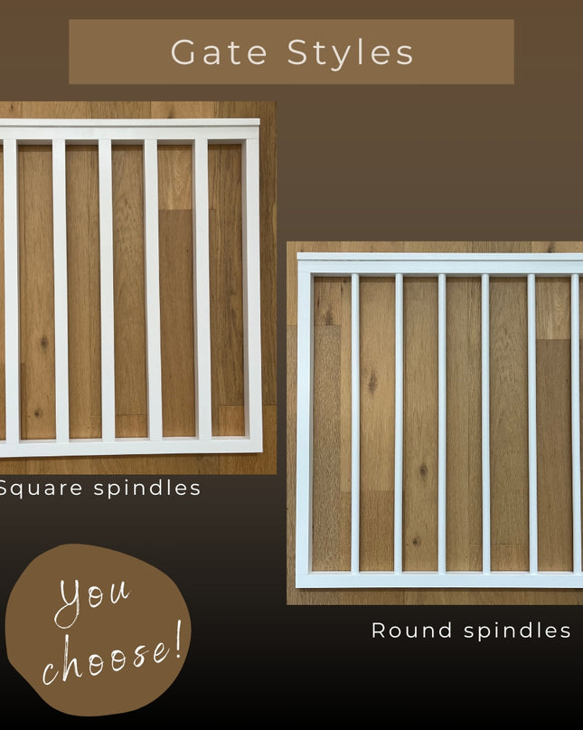 Extra Wide Spindle Double Baby Gate | Handmade Wooden Gate