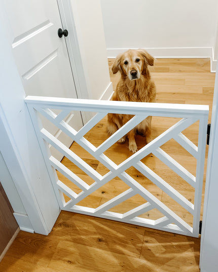 Custom Wooden Geometric Safety Gate – Handmade Baby, Pet & Stair Gate – Choose Size, Style & Color