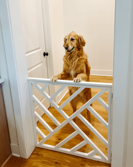 Custom Wooden Geometric Safety Gate – Handmade Baby, Pet & Stair Gate – Choose Size, Style & Color