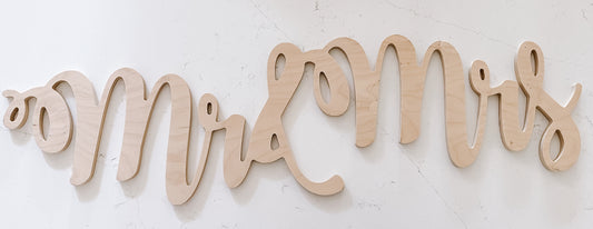 Large wood word cutout