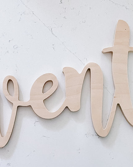 Large wood word cutout