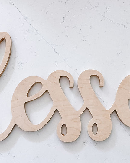 Large wood word cutout