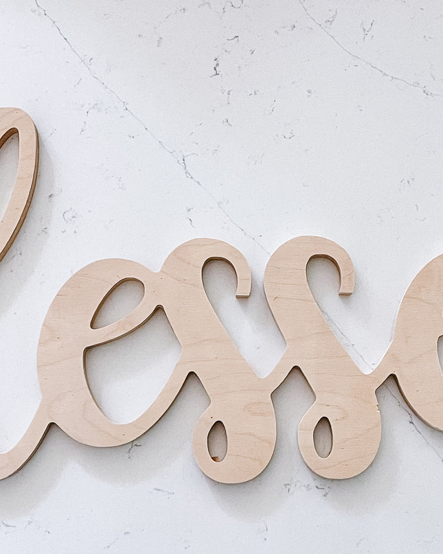 Large wood word cutout