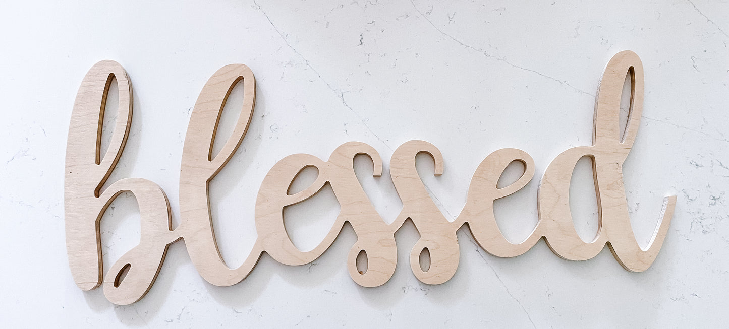 Large wood word cutout