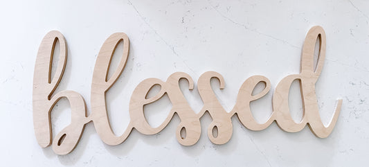 Large wood word cutout