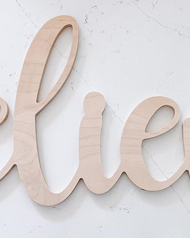 Large wood word cutout