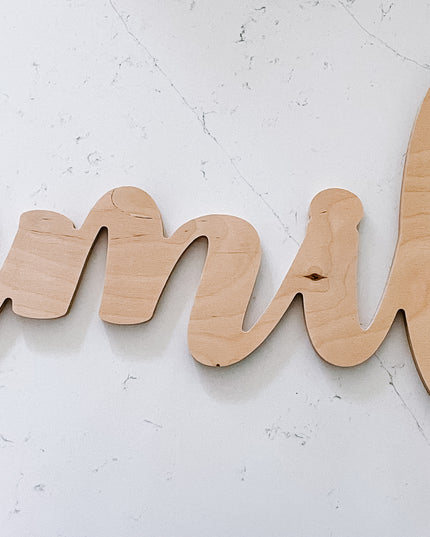 Large wood word cutout