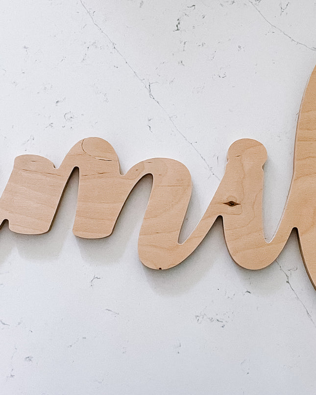 Large wood word cutout