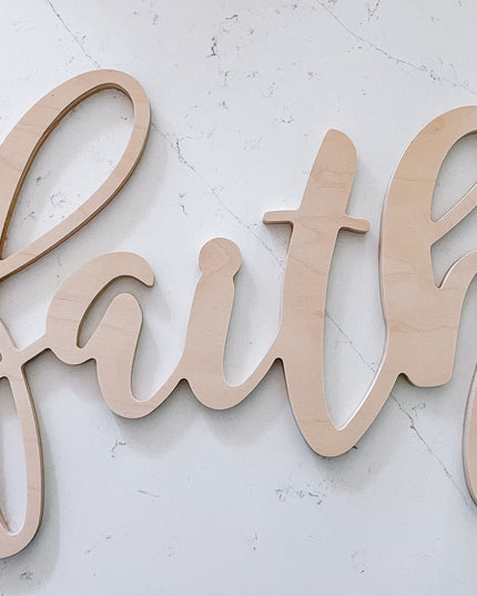 Large wood word cutout