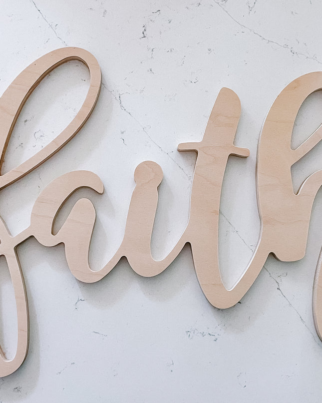 Large wood word cutout