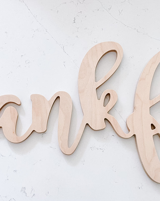 Large wood word cutout