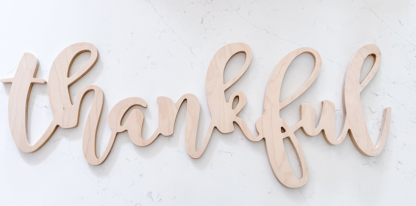 Large wood word cutout