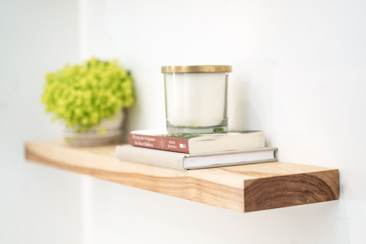 Hickory floating shelves