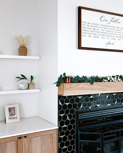 White solid wood floating shelves