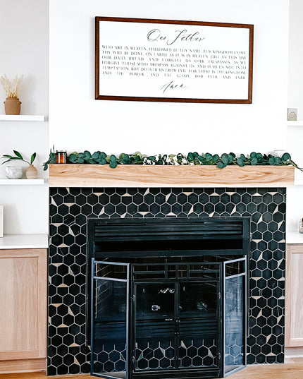 White solid wood floating shelves