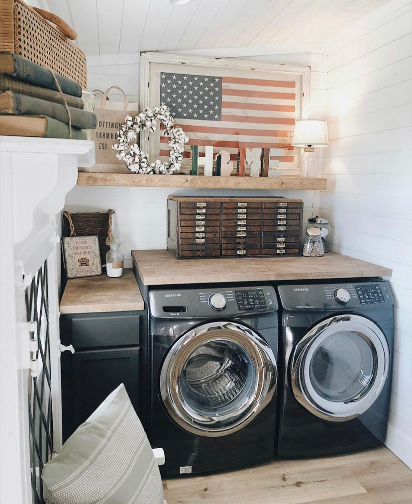 Floating shelves store for laundry room