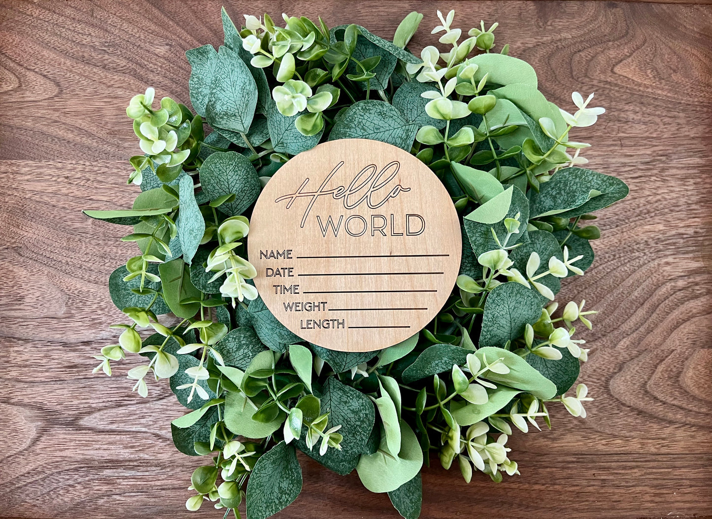 Hello World Birth Stats Plaque