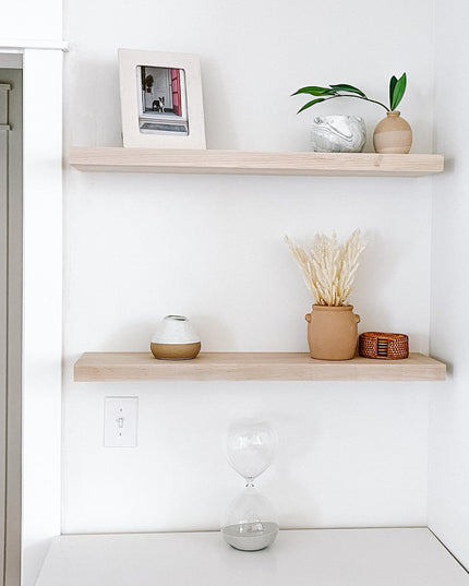 Maple floating shelves