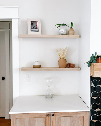 Maple floating shelves