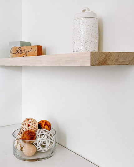 Maple floating shelves